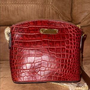 Isle Locada by Hidesign Red Crocodile Embossed Crossbody Bag